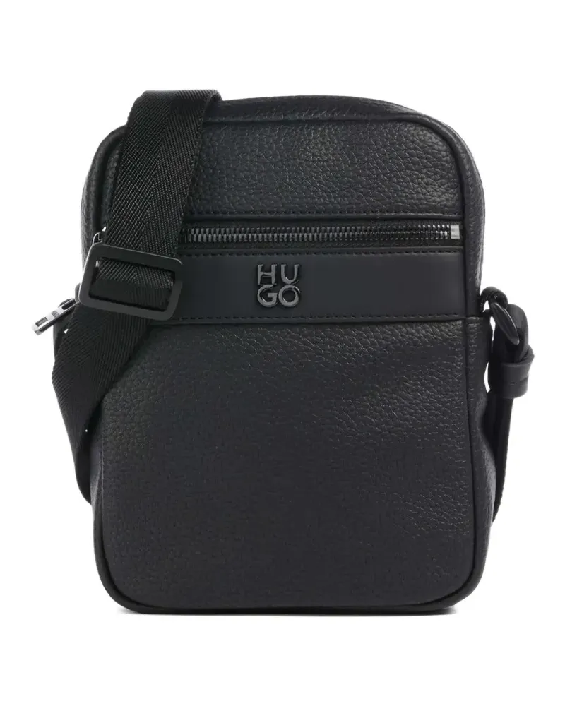 HUGO BOSS Schultertasche mit Logo-Schild - Schwarz Schwarz