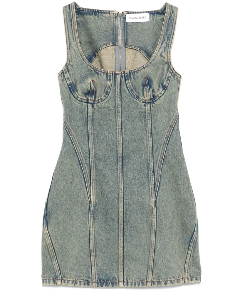 Marine Serre Klassisches Jeans-Minikleid - Blau Blau