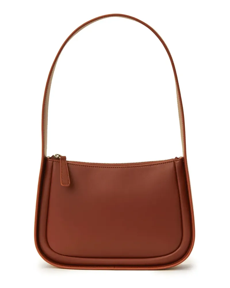 12 STOREEZ Mini-Tasche aus Leder - Braun Braun