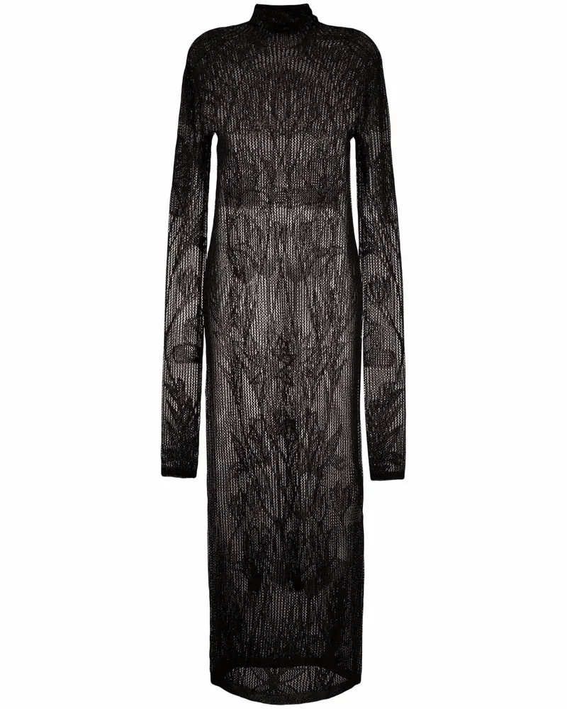 Dsquared2 Langärmeliges Maxikleid - Schwarz Schwarz