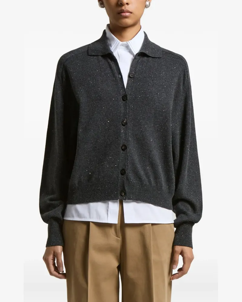 Peserico Melierter Cardigan - Grau Grau