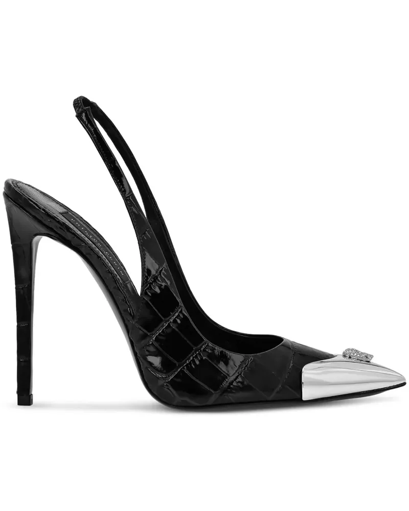 Philipp Plein Crocco Pumps 120mm - Schwarz Schwarz