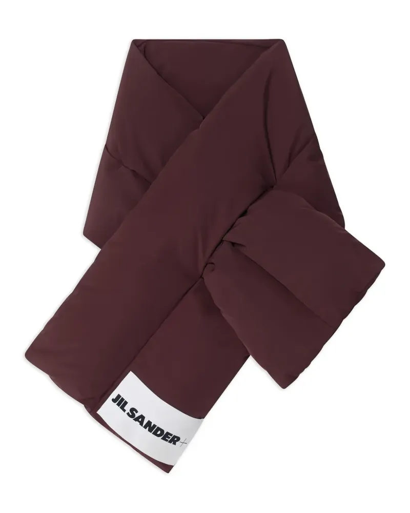 Jil Sander Gefütterter Schal mit Logo-Patch - Rot Rot