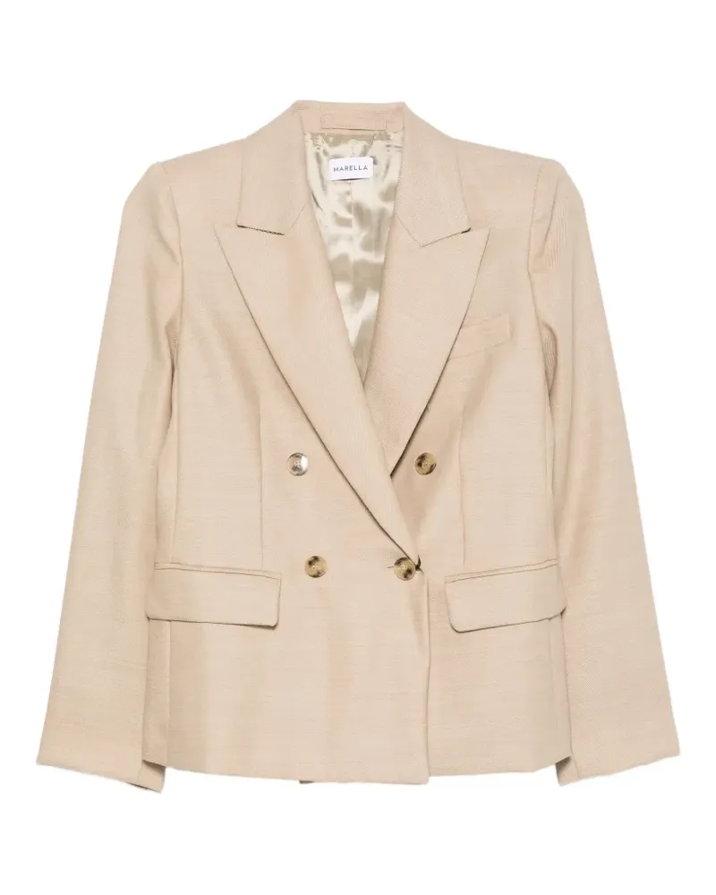 MARELLA double-breasted peak-lapel blazer - Nude Nude
