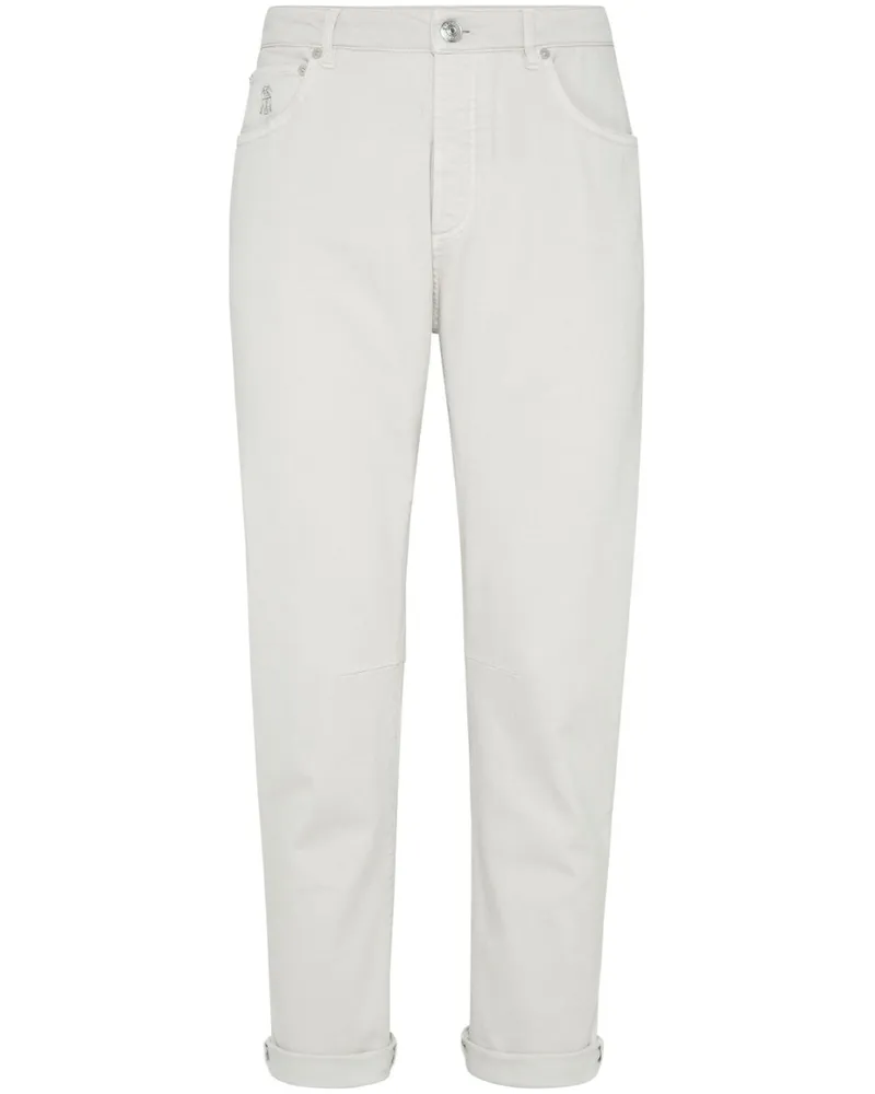 Brunello Cucinelli Stückgefärbte Jeans - Weiß Weiß