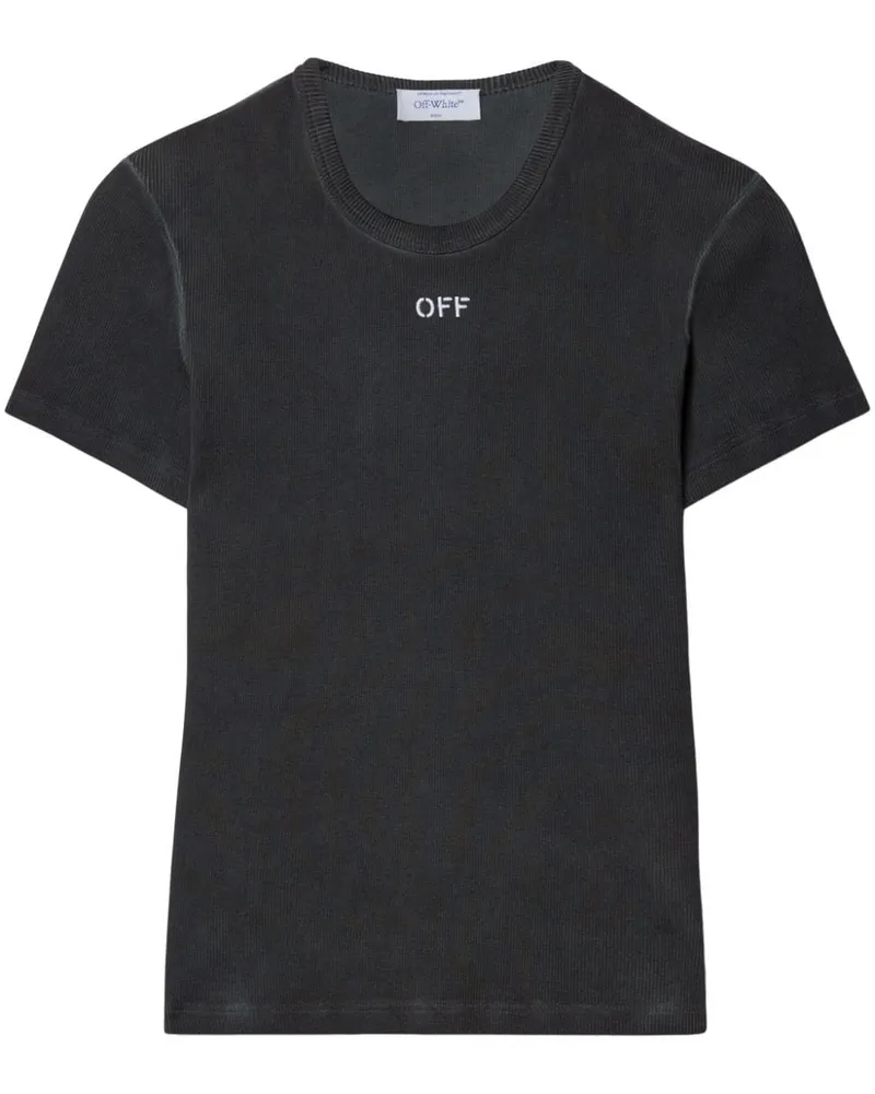 OFF-WHITE T-Shirt mit Logo-Stickerei - Grau Grau