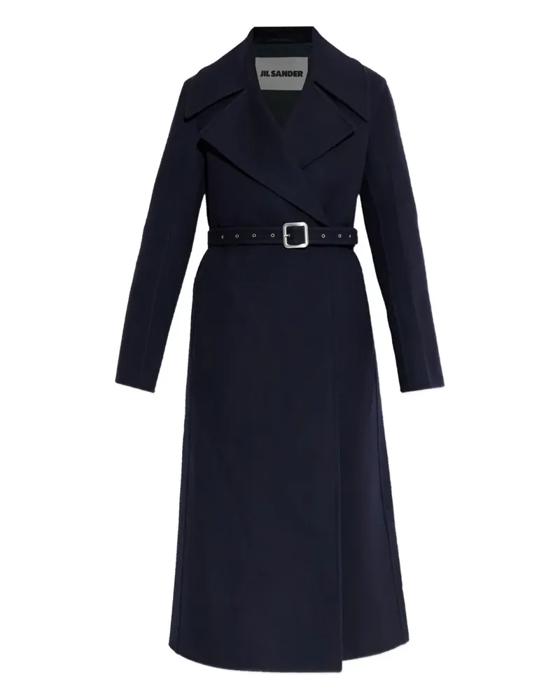 Jil Sander Mantel mit Gürtel - Blau Blau