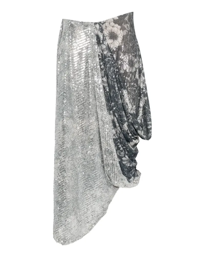 Maison Margiela sequin-embellished floral-print skirt - Grau Grau