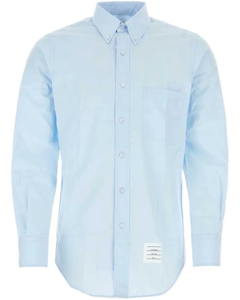 Thom Browne Hemd mit Logo-Applikation - Blau Blau