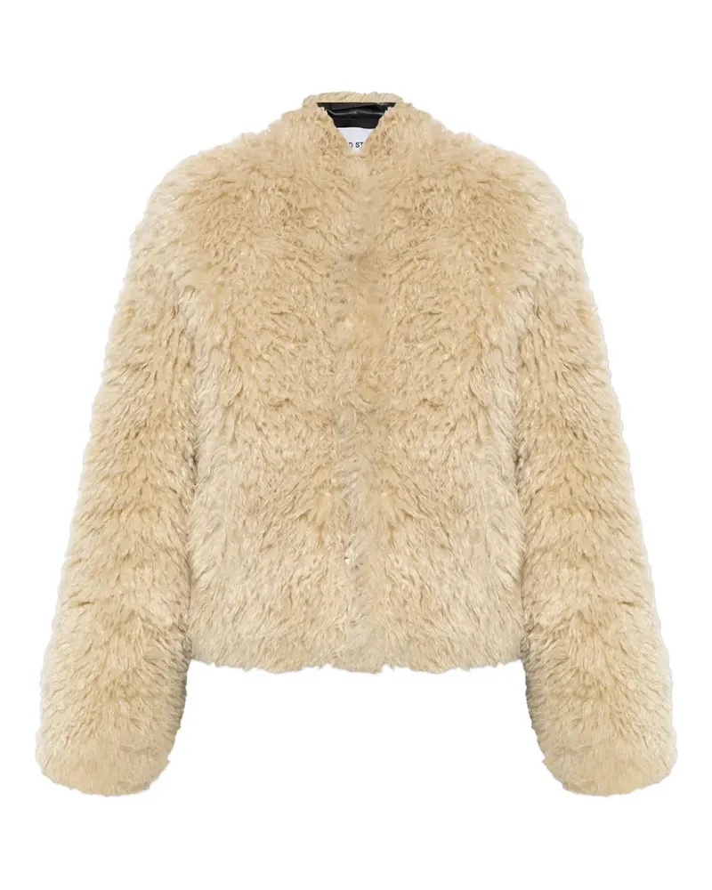 STAND Jacke aus Faux Fur - Nude Nude