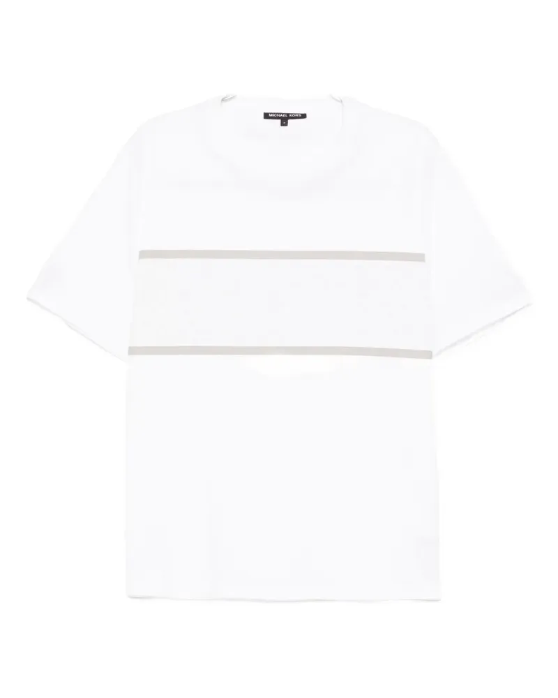 Michael Kors Gestreiftes T-Shirt - Weiß Weiß