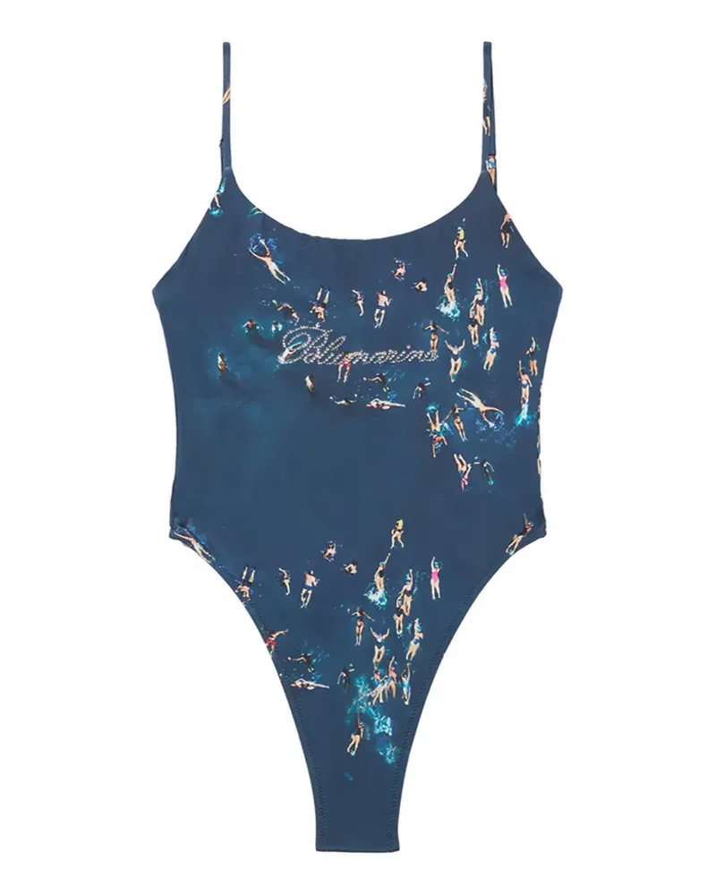 Blumarine swimmers-print swimsuit - Blau Blau