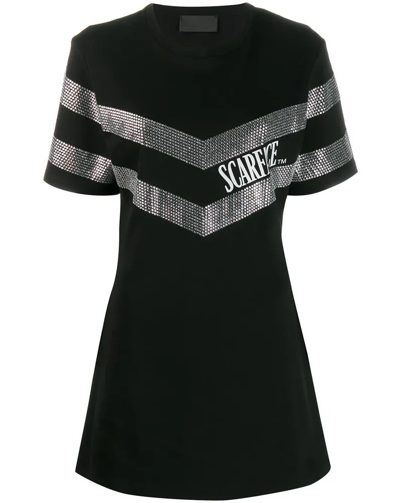 Philipp Plein Scarface' T-Shirtkleid - Schwarz Schwarz
