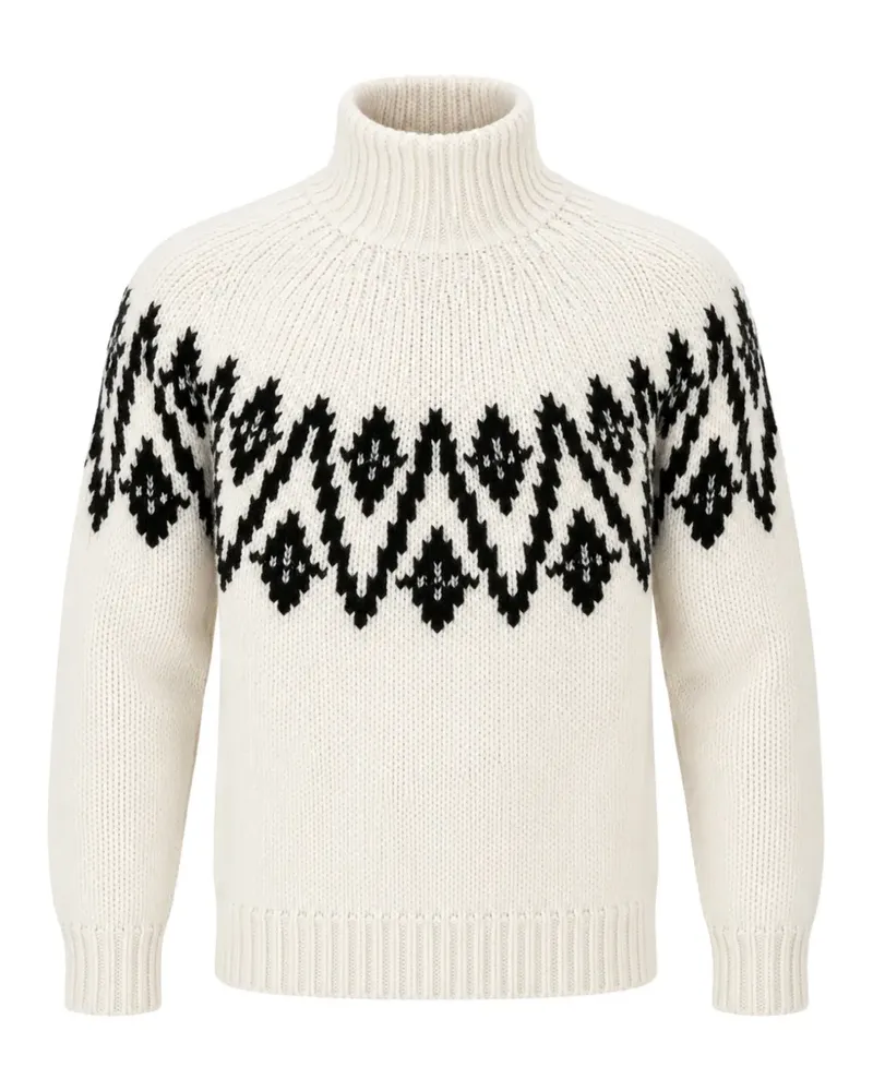Dondup intarsia-knit roll-neck sweater - Weiß Weiß