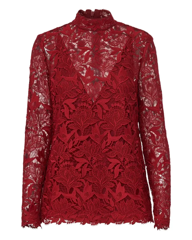 Carolina Herrera New York Bluse mit Blumenspitze - Rot Rot