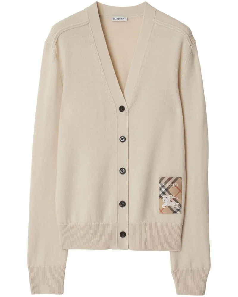 Burberry Karierter Label Cardigan - Nude Nude