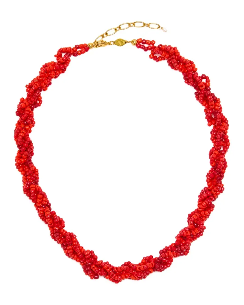 Anni Lu Scarlet Wave beaded chain necklace - Rot Rot