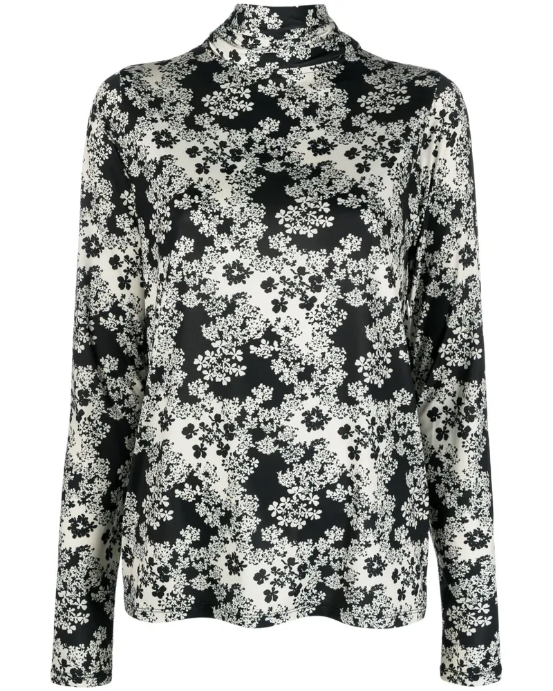 Totême Bluse mit Blumenmuster - Schwarz Schwarz