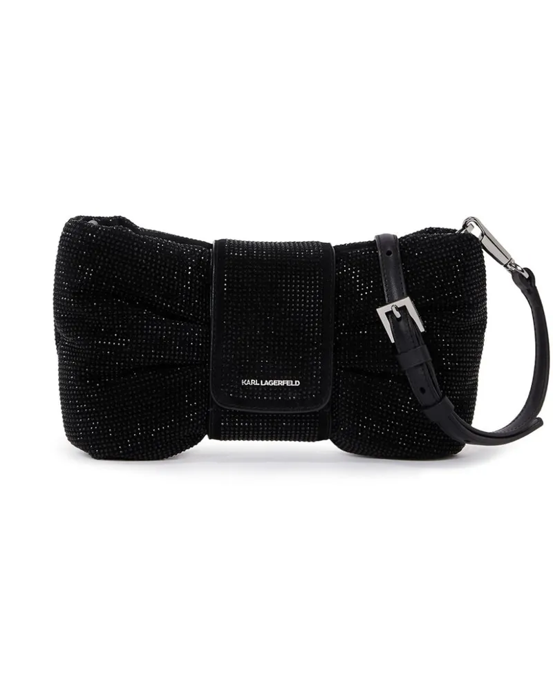 Karl Lagerfeld Kleine Bow Umhängetasche mit Strass - Schwarz Schwarz