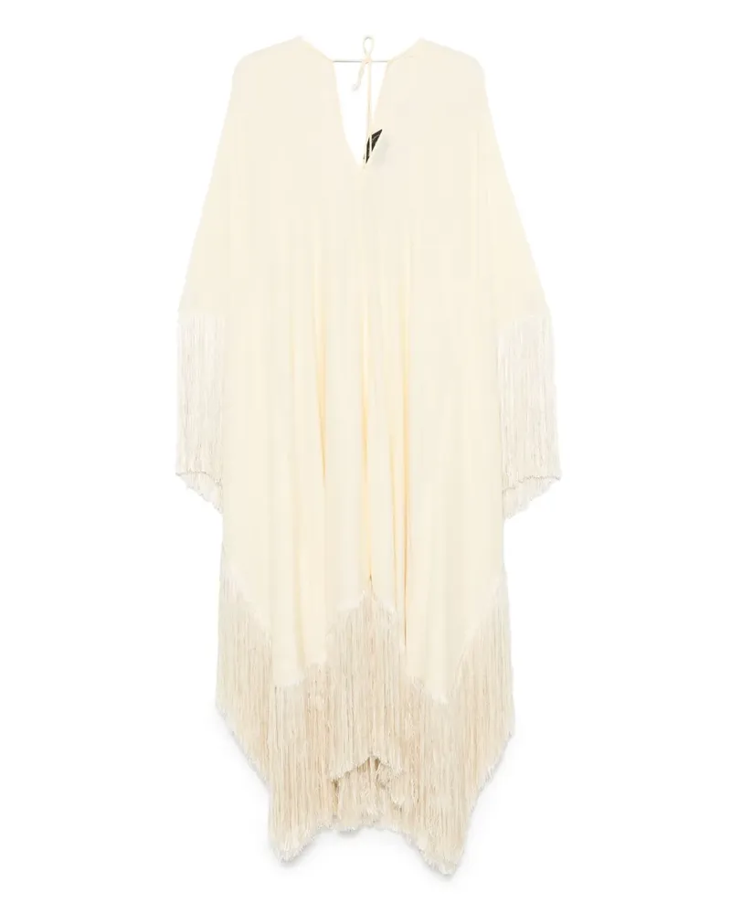 Taller Marmo Midikleid mit Fransen - Gelb Gelb