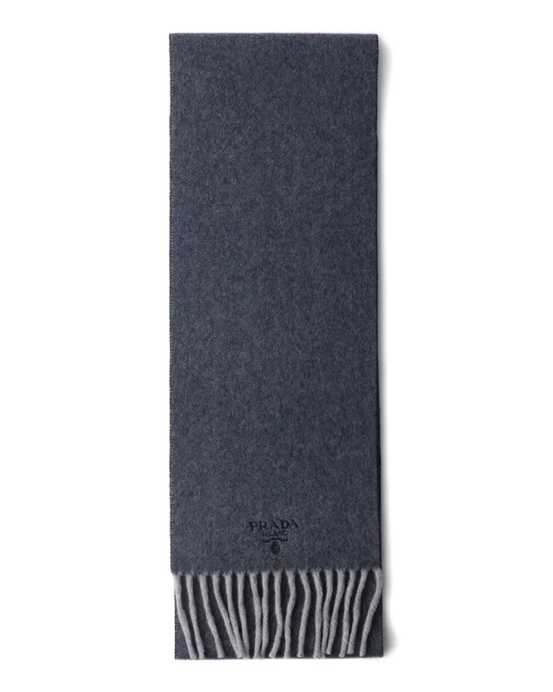 Prada Schal mit Fransen - Blau Blau