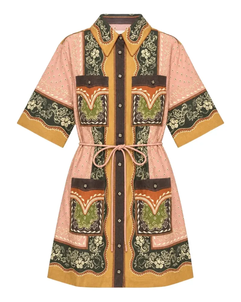 ALEMAIS Darcey Minikleid mit Paisley-Print - Rosa Rosa