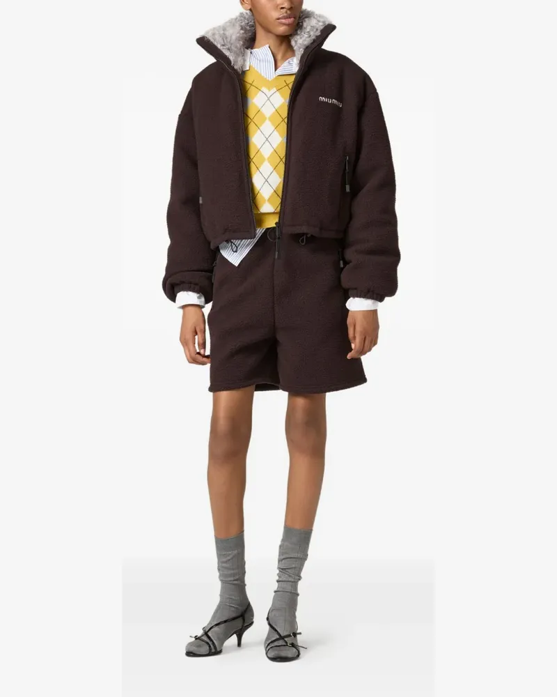 Miu Miu Daunenjacke aus Fleece - Braun Braun