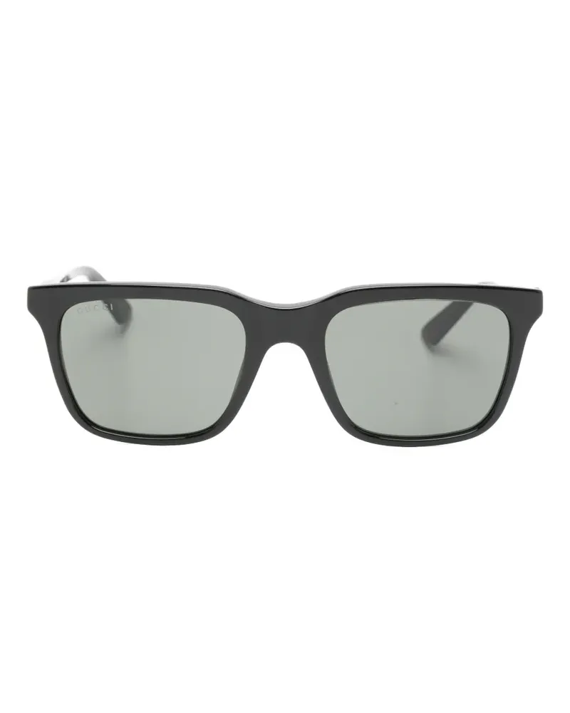 Gucci Sonnenbrille mit eckigem Gestell - Schwarz Schwarz