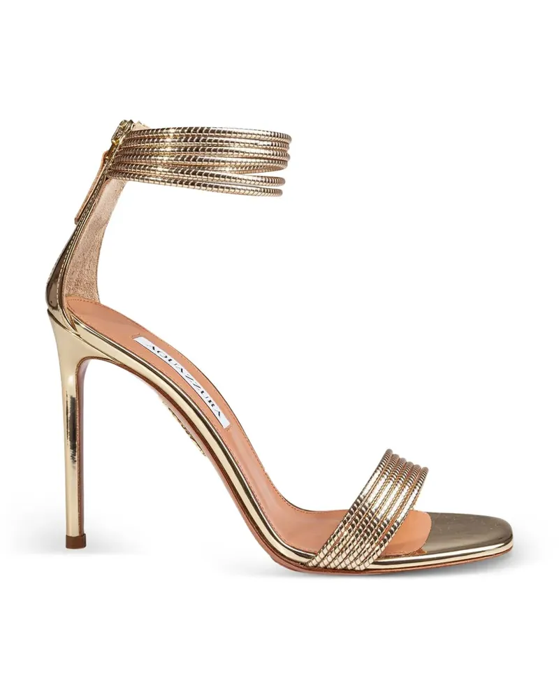Aquazzura Sway metallic-effect multi-strap sandals - Gold Gold