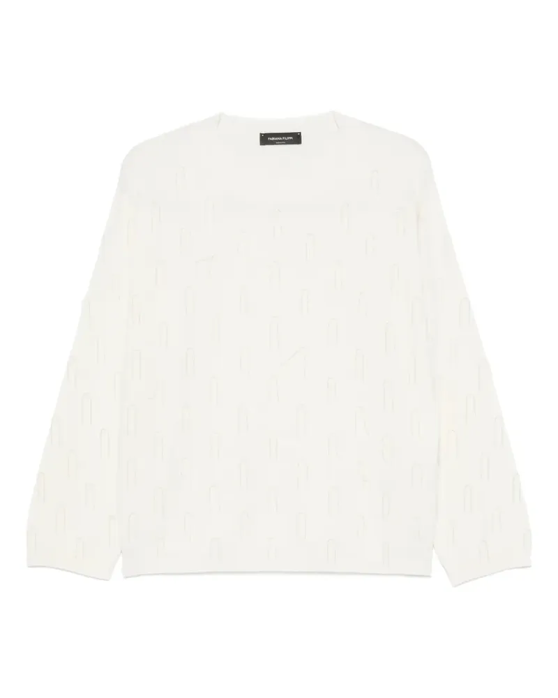 Fabiana Filippi Pullover mit Perlenverzierung - Weiß Weiß