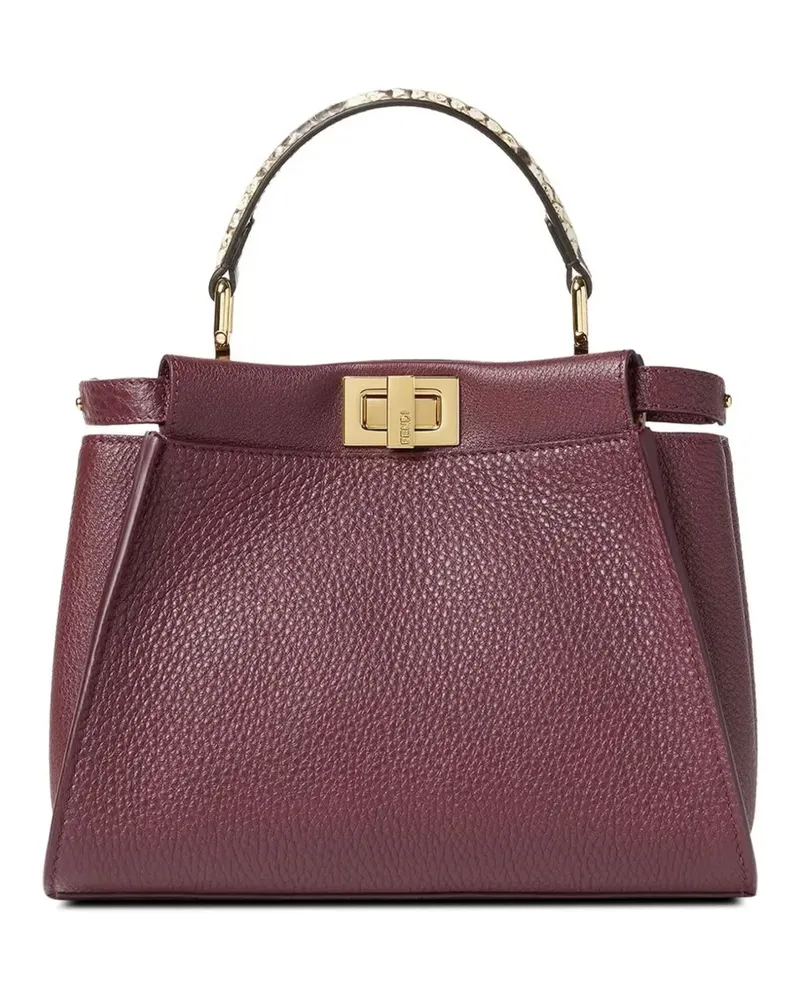 Fendi Peekaboo mini burgundy Cuoio Romano leather bag - Rot Rot