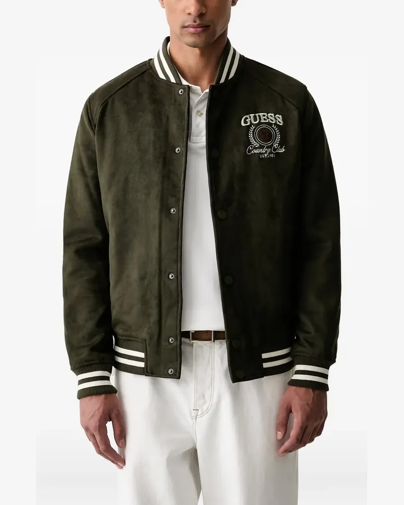 Guess Bomberjacke mit Logo-Stickerei - Grün Grün