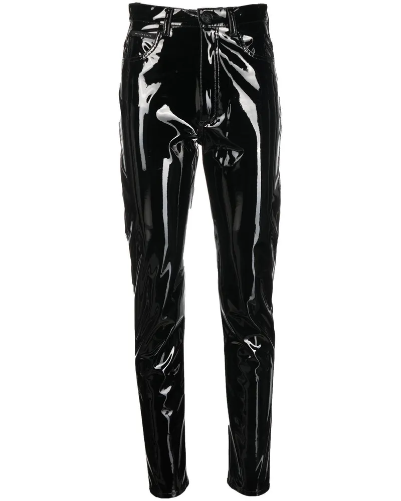 Philipp Plein Bikerhose mit hohem Bund - Schwarz Schwarz