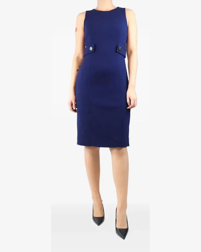 Michael Kors Ärmelloses Midikleid mit Knopflaschen - Blau Blau