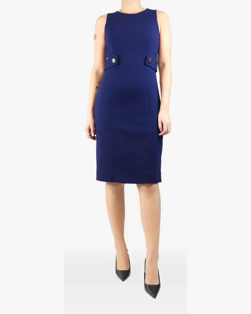 Michael Kors sleeveless buttoned-tabs midi dress - Blau Blau