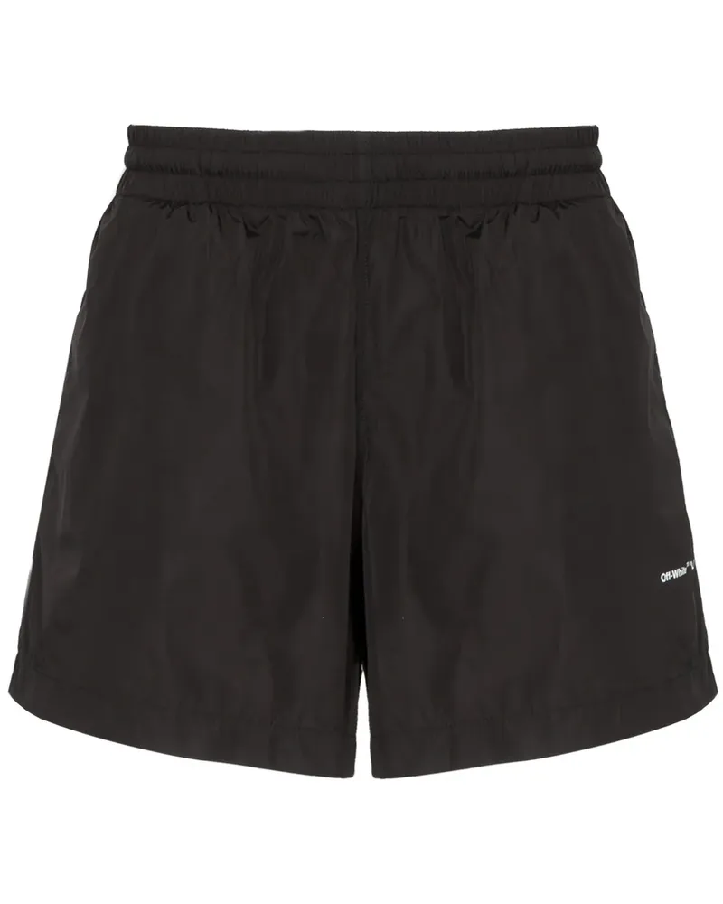 OFF-WHITE Badeshorts mit Logo - Schwarz Schwarz