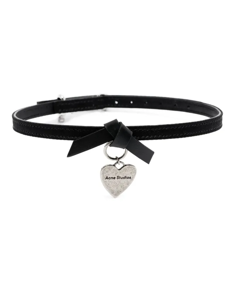 Acne Studios Armband mit Herz-Anhänger - Schwarz Schwarz