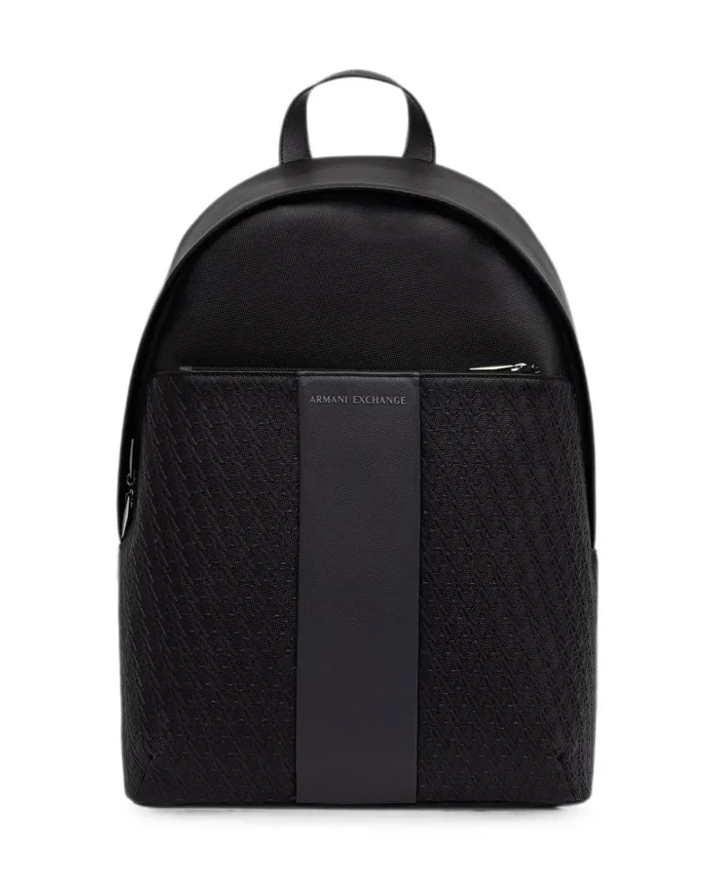 Armani Exchange logo-embossed backpack - Schwarz Schwarz