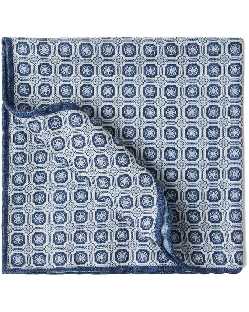 Brunello Cucinelli Einstecktuch mit Print - Blau Blau