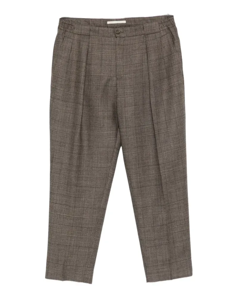Briglia 1949 Portobello check pleated trousers - Braun Braun
