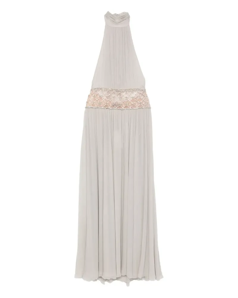 Retrofête Verziertes Kreeli Neckholder-Kleid - Grau Grau