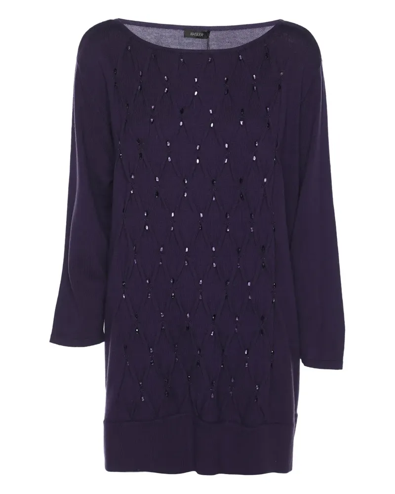 Basler Pullover mit Kristallen - Violett Violett