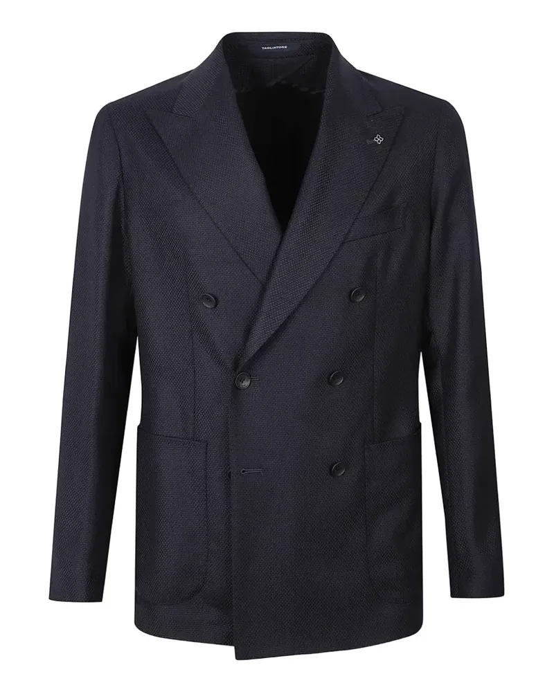 Tagliatore Doppelreihiges Sakko mit steigendem Revers - Blau Blau