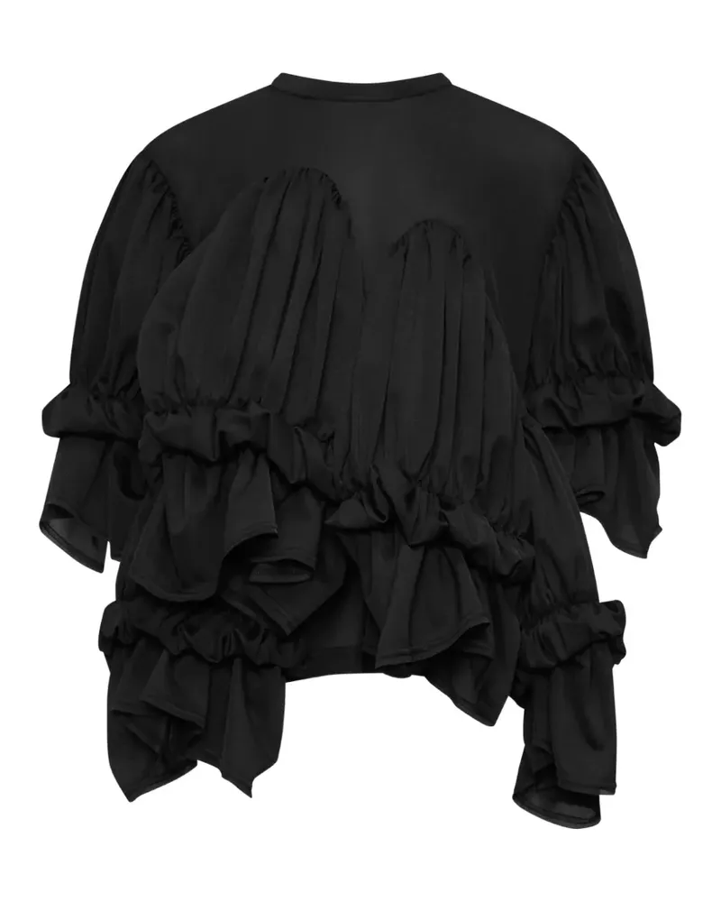 Comme des Garçons Bluse mit Rüschen im Layering-Look - Schwarz Schwarz