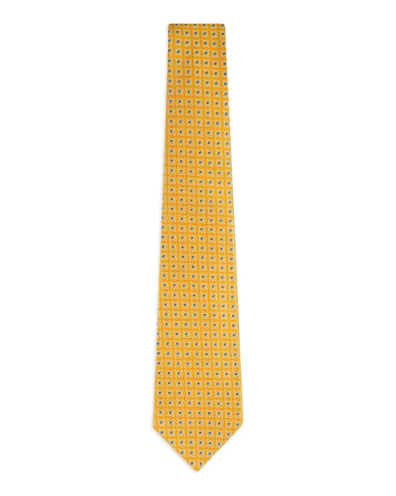 Kiton Geometrisch gemusterte Krawatte - Gelb Gelb
