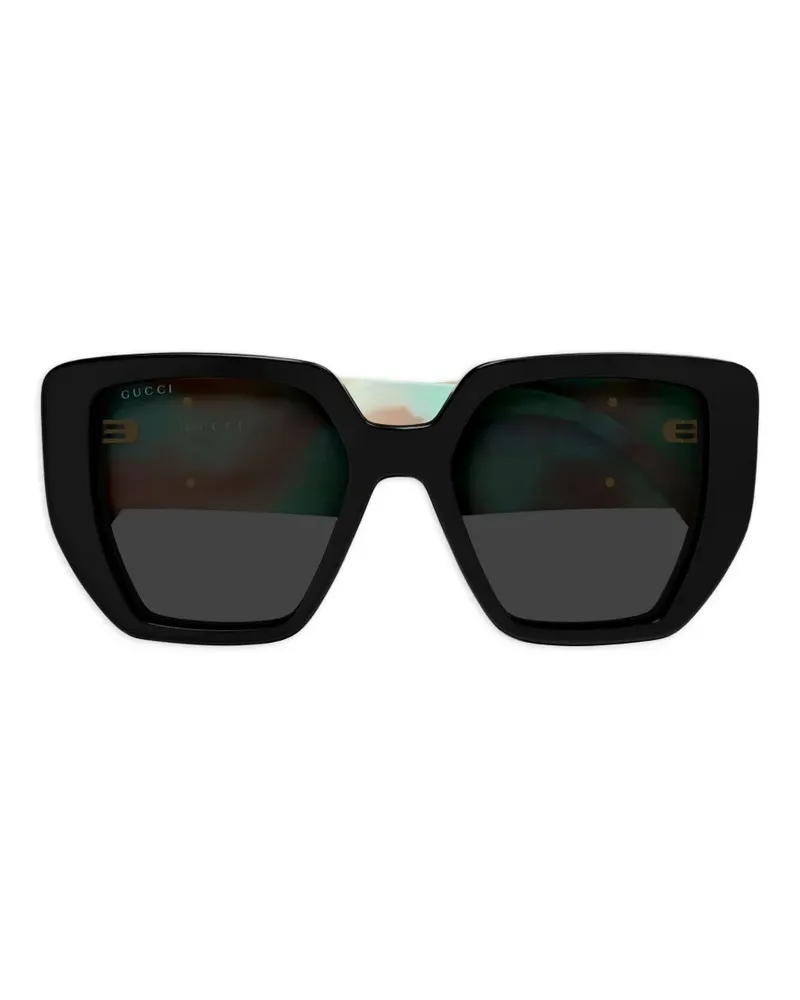 Gucci geometric-frame sunglasses - Schwarz Schwarz