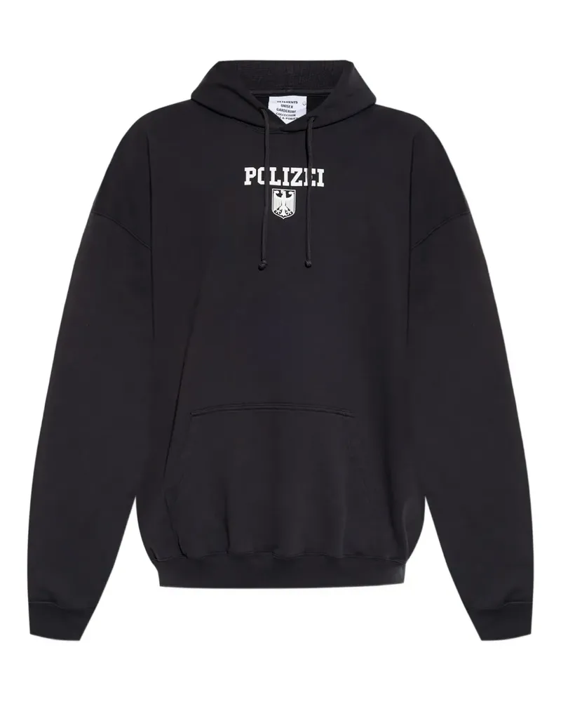 VETEMENTS Hoodie mit Print - Schwarz Schwarz