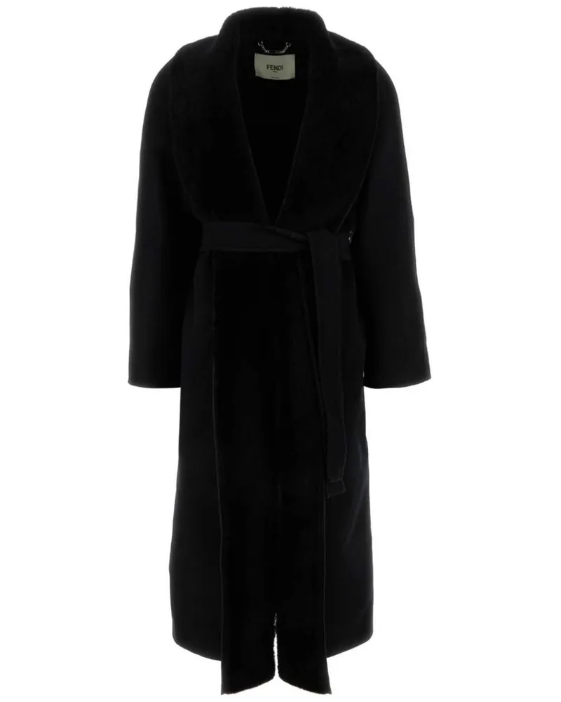 Fendi Mantel mit Gürtel - Schwarz Schwarz