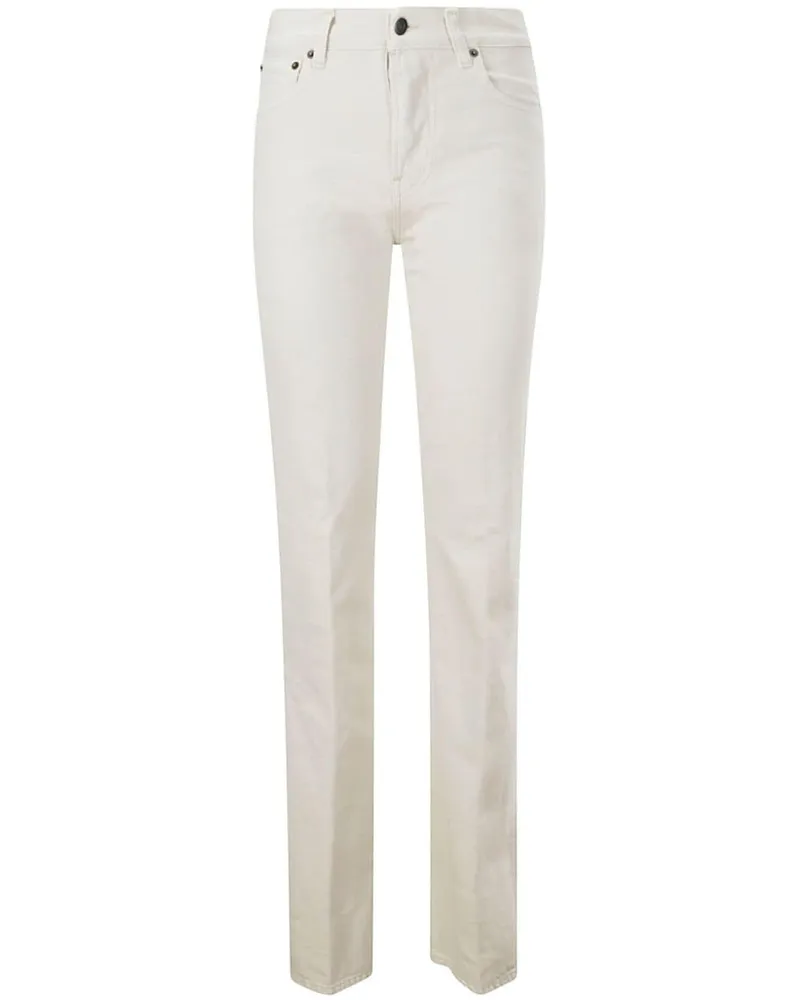 Haikure Gerade Flora Jeans - Weiß Weiß