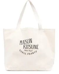 Kitsuné Shopper aus Canvas mit Logo-Print Nude